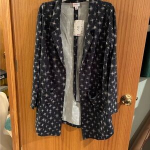 Navy Patterned LulaRoe Gwen Blazer